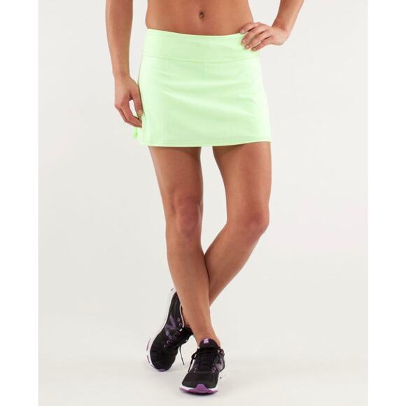 Lululemon Run: Pace Setter Skirt Petit Dot Faded Zap Sz 6 Pleated Athletic Skort - Picture 16 of 16